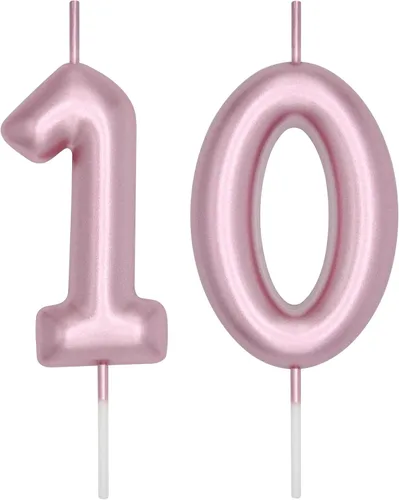 Miniatura 84 de DERVENTA Vela con números de 2.36 pulgadas, decoración perfecta para cumpleaños, brunch, postre, pastel, 1 pieza (número 0 rosa)