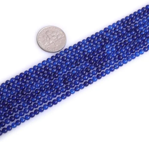 Miniatura 3 de JOE FOREMAN Jade Espaciador de cuentas pequeñas para hacer joyas, cadena de 15.0 in para hacer pulseras, collares, joyas sueltas, Piedra, Azul