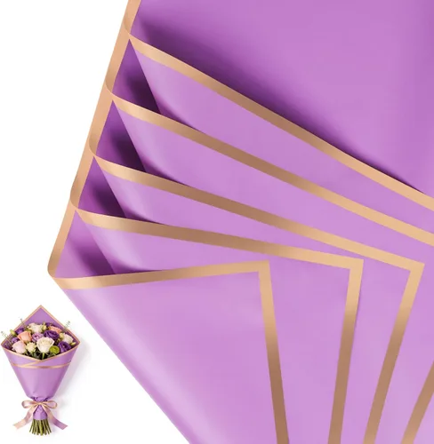 Miniatura 23 de NESCCI Papel de regalo de flores de 20 hojas, papel de regalo de ramo floral impermeable, suministros de floristería, papel de embalaje para boda