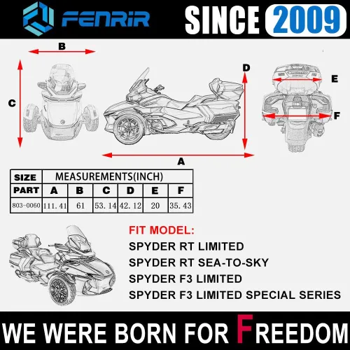 Miniatura 3 de Fenrir Funda para Motocicleta de Tres Ruedas Protección para Todas las Estaciones Impermeable Almacenamiento Exterior Orificio para Antena Diseño