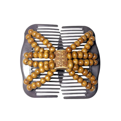 Miniatura 9 de LOVEF Peines mágicos para el cabello para mujer, con cuentas de madera, elásticos, de doble cara, clips para hacer moños, accesorios para el cabello