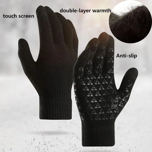 Miniatura 5 de Paquete de 5 guantes de gorro, bufanda para mujeres y hombres, incluye gorros, bufanda de vellón, guantes de punto, calentador de cara de esquí