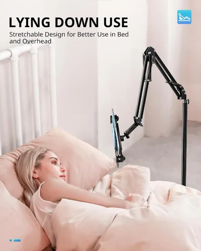 Miniatura 4 de UBeesize Soporte para Tablet para Cama y Piso, Soporte Ajustable para iPad de Servicio Pesado de 9.7 LB, Giratorio de 360°, Brazo Extensible