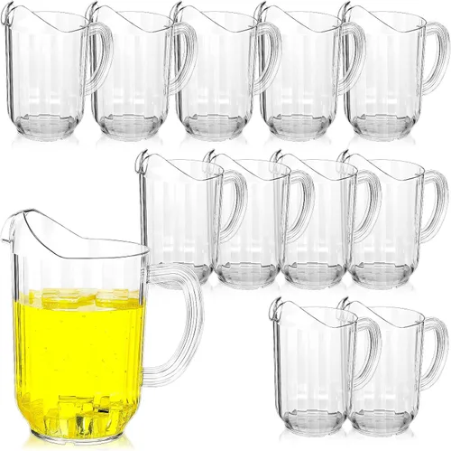 Miniatura 13 de Tessco for you - 1 jarra de plástico transparente de 60 onzas para restaurante, jarra de agua grande, jarra para servir leche, té, jugo de bebida