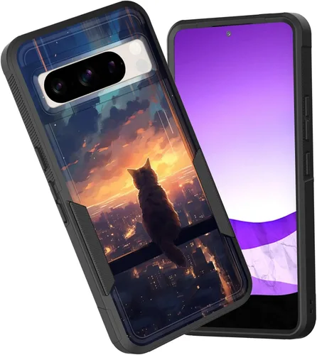 Miniatura 136 de Funda para Pixel 6A, funda híbrida de doble capa resistente a prueba de golpes de policarbonato duro de silicona suave TPU para Google Pixel 6A