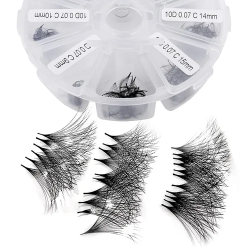 Miniatura 18 de Racimos de pestañas 60D/80D, extensiones de pestañas DIY, pestañas rizadas D, racimos de pestañas esponjosas, longitud mixta 12-16 mm, racimos