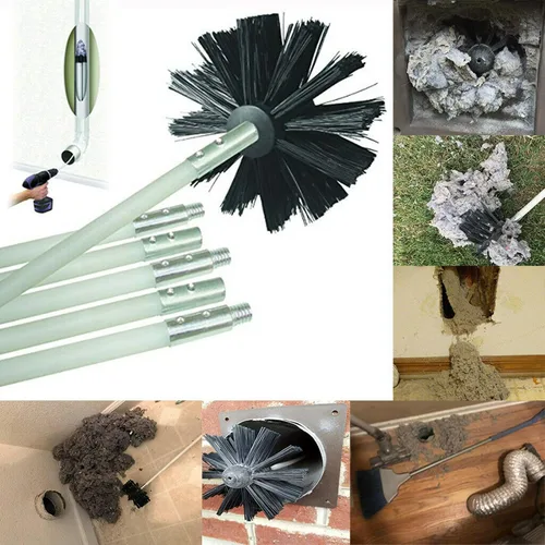 Miniatura 6 de Kit de limpieza de ventilación de secadora, kit de limpieza de conductos de secadora con 6 varillas flexibles y 1 cabezal de cepillo de nailon