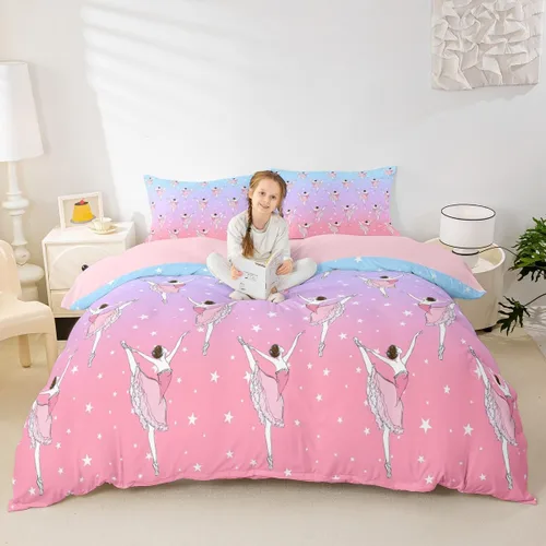 Miniatura 26 de Juego de funda de edredón para niños, diseño de pingüino de dibujos animados, tamaño King, bonito juego de ropa de cama de animales de poste ártico