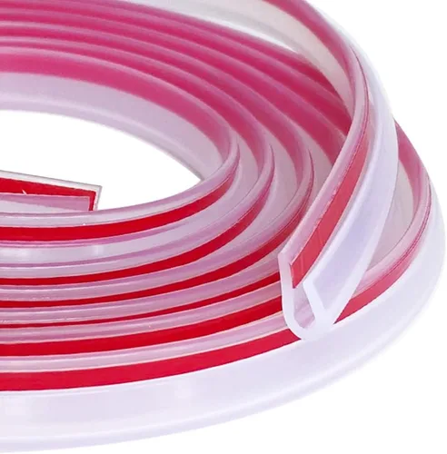 Borde de goma transparente, tira de sello de goma de canal en U con cinta autoadhesiva, protector de borde de metal apto para 0.15 pulgadas, 20 pies