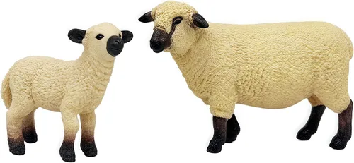 Miniatura 5 de Gemini&Genius Juguetes de cordero figuras de animales de granja, juego de juguetes de Shaun The Sheep. Ideal para suministros de fiesta de niños, 2
