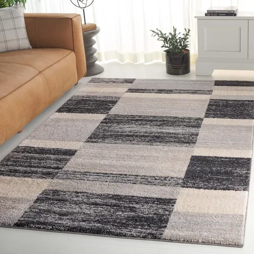 Miniatura 7 de SAFAVIEH Retro Collection - Alfombra de pasillo, 2 pies 3 pulgadas x 7 pies, negro y gris claro, diseño abstracto moderno, no desprende pelusa