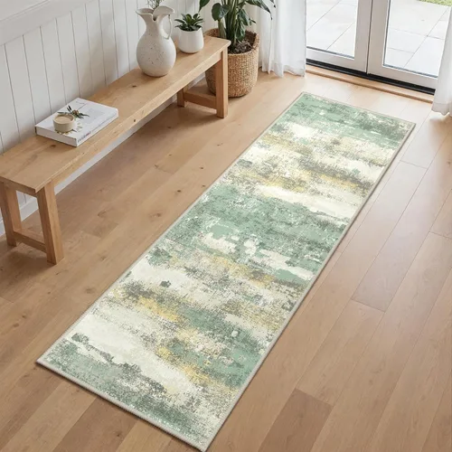 Miniatura 103 de GENIMO Alfombra antideslizante de 2 x 6 pies, lavable para pasillos de cocina, alfombras de cocina modernas abstractas, alfombra ligera de pelo bajo