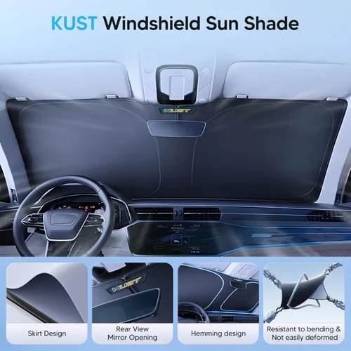 Miniatura 5 de KUST Parasol para parabrisas para Audi Q8 2019-2023 2024 2025 2026, accesorios de ventana, parasol plegable, bloquea los rayos UV, mantiene