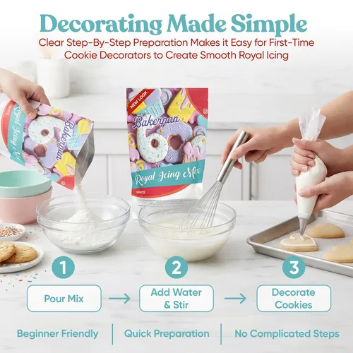 Miniatura 3 de Bakerpan White Royal - Mezcla de glaseado para galletas, 16 onzas, para decorar galletas de azúcar, pasteles y casas de jengibre, Kosher, fabricada