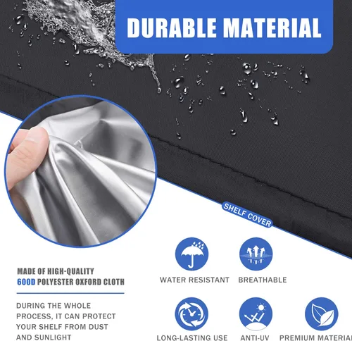 Miniatura 4 de Cubierta de Estante de Alambre, 600D Resistente Impermeable a Prueba de Polvo Cubierta de Unidades de Estante de Pie, Cubierta de Estante