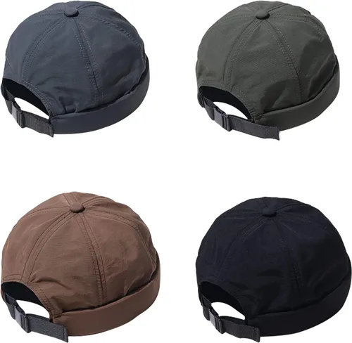 Miniatura 6 de CLAPE Gorra transpirable sin ala ajustable para calle, casual, verano, Docker, Gorro marinero pescador León sin visera