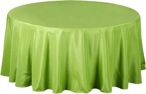 Miniatura 6 de Efavormart - Mantel redondo de poliéster de 108 pulgadas, 108 pulgadas, para bodas, fiestas, banquetes, restaurantes, color verde manzana