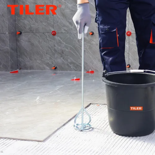 Miniatura 5 de TILER Juego de 2 mezcladores de pintura y barro para taladro en cubo de 5 galones - Accesorio de taladro agitador de pintura Se adapta a todos