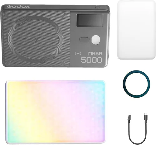 GODOX MA5R - Luz LED RGB para teléfono, carga magnética, mini luces de video en cámara, iluminación para selfie para fotografía/TikTok/Vlog/Video