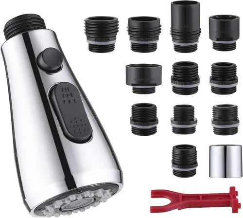 Miniatura 16 de Reemplazo de cabezal de grifo de cocina con 3 modos, cabezal rociador extraíble para grifo de cocina, reemplazo del rociador de fregadero de cocina