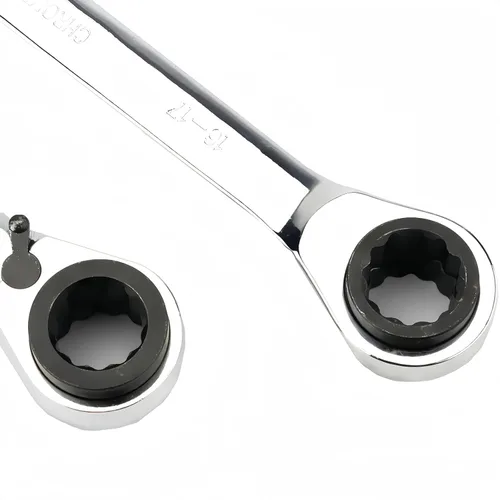 Miniatura 4 de Unifizz Llave de trinquete bidireccional de doble cabeza 4 en 1 de acero al cromo vanadio 12x13-0.551x0.591 in llave de trinquete de doble extremo
