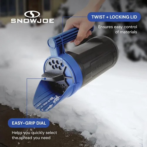 Miniatura 4 de Snow Joe SJSPD1 Esparcidor manual multiusos para todas las estaciones, 5 libras, con control de flujo de dial ajustable, para derretir hielo