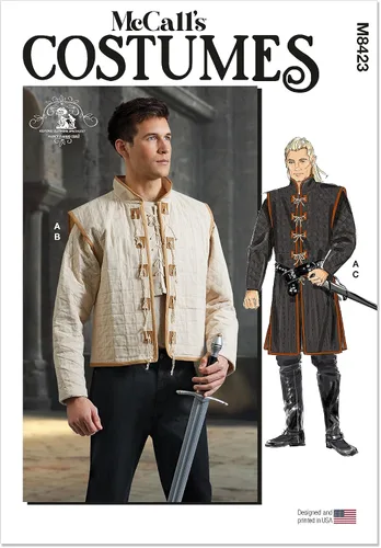 McCall's Kit de patrón de costura para disfraz de fantasía y chalecos para hombre, código de diseño M8423, tallas 34-36-38-40-42