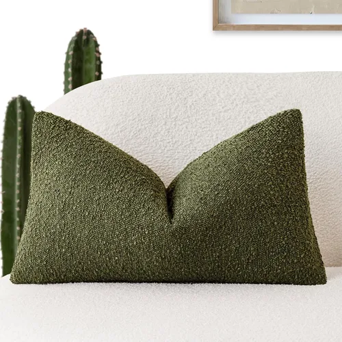 Miniatura 90 de Foindtower Fundas de almohada decorativas con textura de boucle, fundas de almohada sólidas, neutrales, suaves y acogedoras para silla, sofá