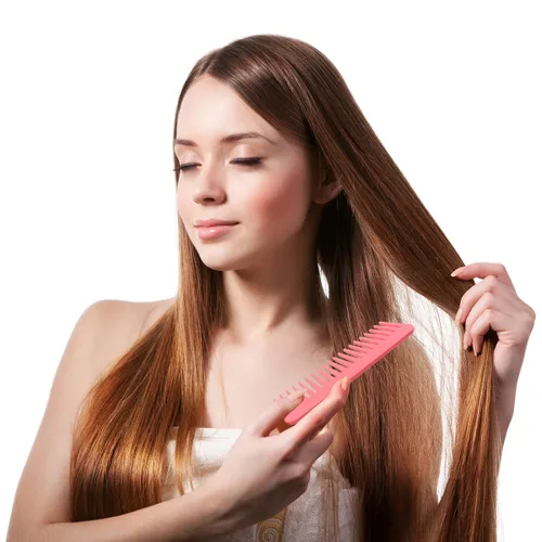 Miniatura 5 de Juego de 3 peines grandes para el cabello, dientes anchos, apto para champú, para cabello húmedo, seco, largo y rizado, peines de plástico en 3