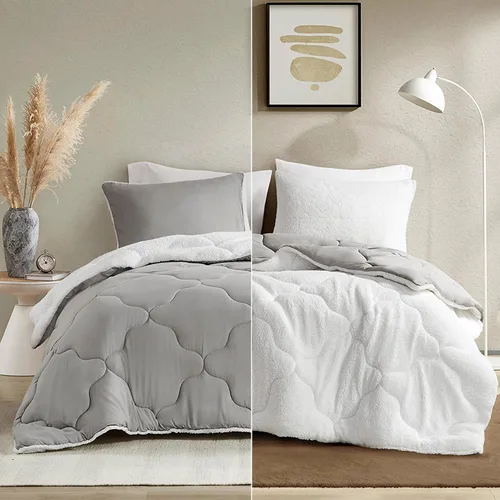 Miniatura 25 de Comfort Spaces Vixie Juego de Edredón Reversible - Cubierta Acolchada Geométrica Casual de Moda, Ropa de Cama Acogedora Alternativa de Plumón