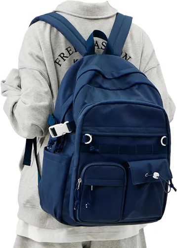 Miniatura 10 de weradar Mochila Escolar Para Mujeres y Hombres, Mochila Universitaria Estética, Bolsa Ligera de Escuela Secundaria Mochila, a1-Negro, Grande