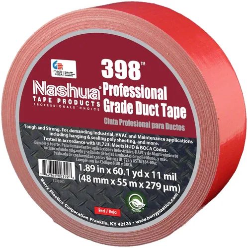 Miniatura 6 de Cinta para conductos de grado industrial de tela revestida de polietileno Nashua, 11 milésimas de grosor, 55 m de largo, 48 mm de ancho, Blanco, 1