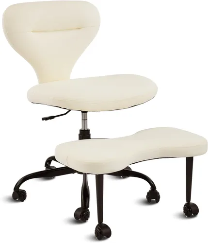 YFO Silla ergonómica de oficina con patas cruzadas y silla de meditación para TDAH con ruedas silenciosas para silla de escritorio de oficina en