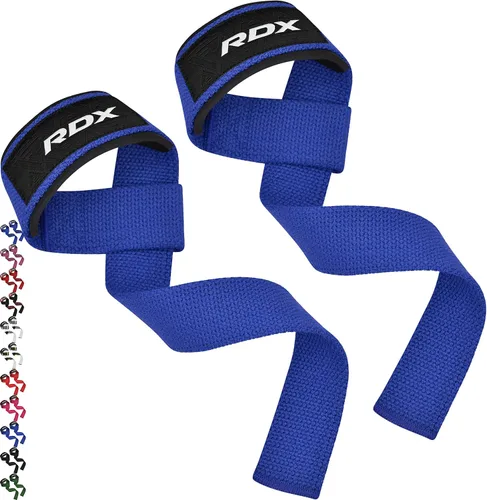 Miniatura 16 de RDX - Correas de elevación para levantamiento de pesas – Correa de muñeca de gimnasio resistente 100% algodón con acolchado de neopreno de 5 mm