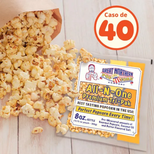 Miniatura 2 de Paquetes de palomitas de cine con 40 unidades - Palomitas pre-medidas de 8 onzas todo en uno, paquetes de grano, sal y aceite para máquinas