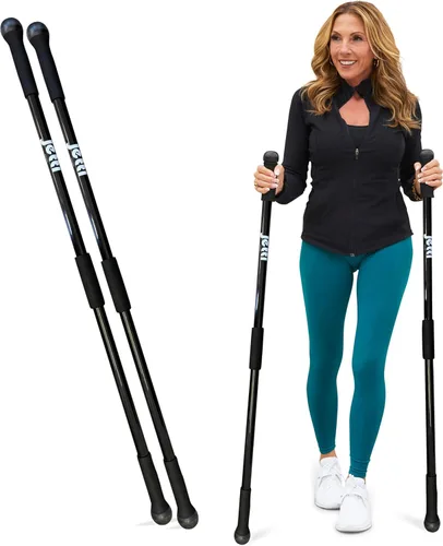 Weighted Walking Sticks for Seniors, Women & Men – 1.2lb Each Ergonomic Hiking Poles for Balance, Posture & Stability – Durable Trekking Poles for