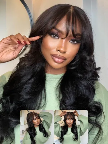 Miniatura 18 de Nadula Peluca Bob Recta Yaki Degradado Marrón Castaño con Cordón de Cabello Humano - Sin Pegamento Precortada 13X4 HD Pre Todo Peluca Frontal