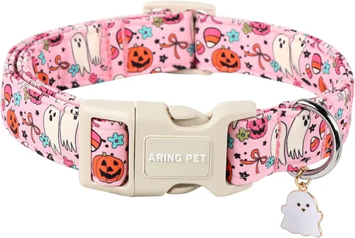 Miniatura 20 de Aring Pet Collar de algodón, ligero y ajustable, con hebilla de liberación rápida para perros pequeños, medianos y grandes, para cachorros, S