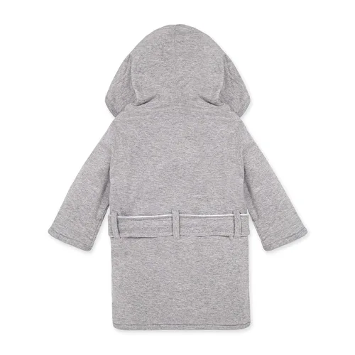 Miniatura 2 de Burt's Bees Baby - Albornoz, bata con capucha infantil, tejido de rizo absorbente, 100% algodón orgánico, 0-9 meses (gris jaspeado)