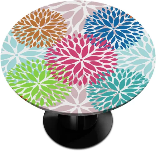 Miniatura 47 de Mantel Redondo con Elástico para Mesa de Playa, Diseño de Estrella de Mar, Cubierta de Mesa Circular, Impermeable, Lavable, de Poliéster, Pequeñas
