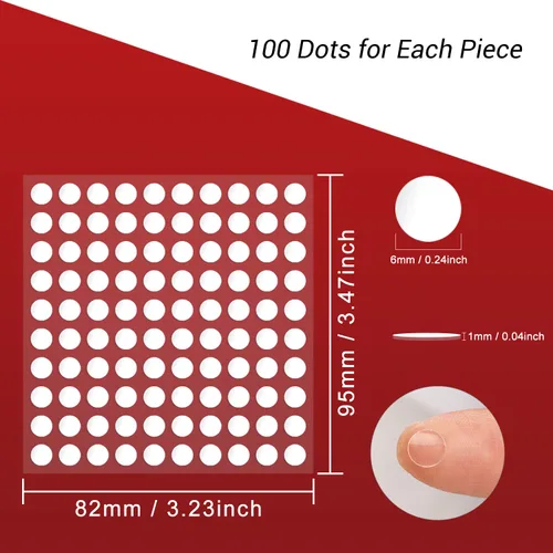 Miniatura 2 de Masilla para pósteres, 500 piezas de puntos adhesivos de 0.24 pulgadas, tachuelas adhesivas extraíbles de doble cara, calcomanías de montaje