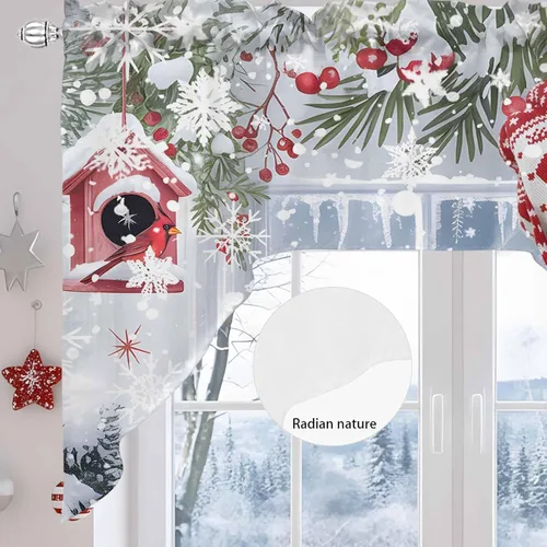 Miniatura 6 de Bonito muñeco de nieve, cenefa de cocina, cenefa con bolsillo para barra, paneles de cortina para dormitorio, sala de estar, baño, cafetería