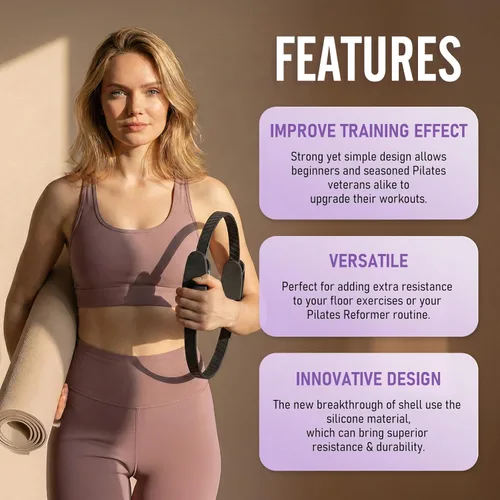 Miniatura 4 de JKSHMYT Anillo de pilates para mujer, equipo de pilates – 14.5 pulgadas ejercicio mágico en casa, Better me Pilates Essentials Starter Set