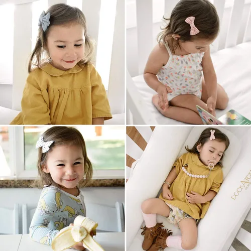 Miniatura 4 de Pinzas para el pelo para bebé, paquete de 10 pasadores totalmente forrados, accesorios para el cabello para niñas pequeñas, niños pequeños