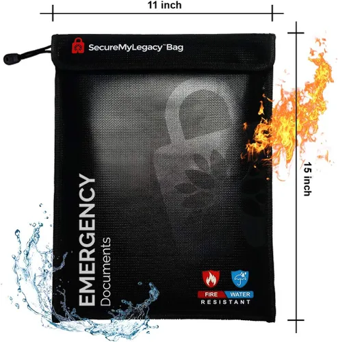 Miniatura 6 de Secure My Legacy - Bolsa ignífuga (paquete de 3): bolsas de documentos ignífugas, soporte para documentos de seguridad contra incendios