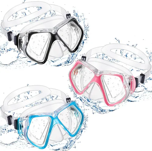 Miniatura 8 de Fabbay 3 gafas de natación con cubierta para la nariz, gafas de natación para adultos, esnórquel, paquete de gafas de natación para jóvenes, hombres