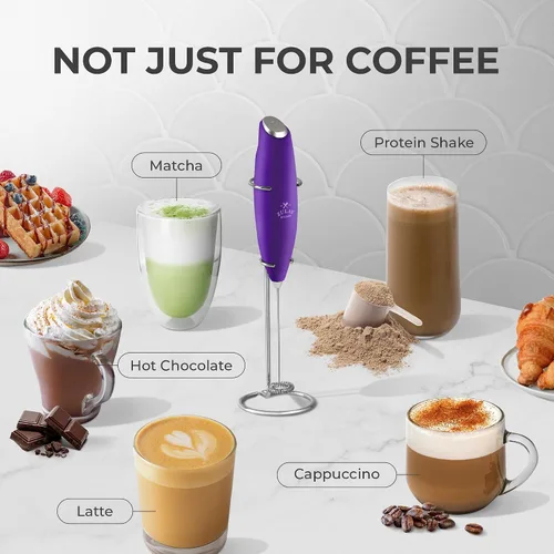 Miniatura 74 de Zulay Milk Boss Espumador de leche potente manual, hace espuma para latte, batidor para mezclar bebidas, café, miniespumador para capuchino, frappé