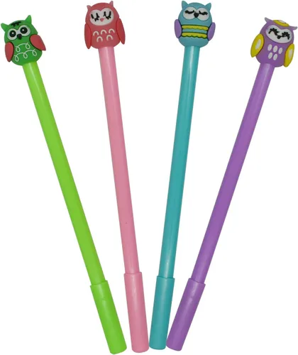 Miniatura 7 de Maydahui 28 bolígrafos con forma de búho, lindos bolígrafos Kawaii de animales, bolígrafo de escritura de pájaros, tinta de gel negra, accesorios