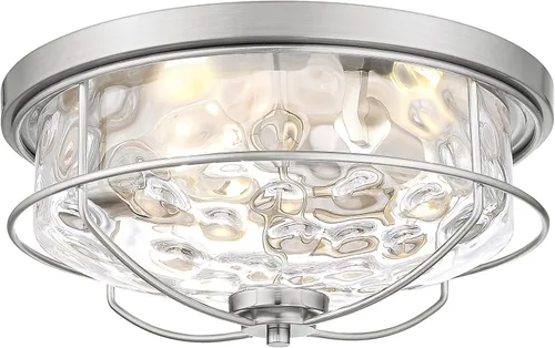 Miniatura 12 de HWH INVESTMENT Lámparas de techo de montaje empotrado, lámpara de techo de 12 pulgadas de 2 luces estilo granja cerca del techo con pantalla