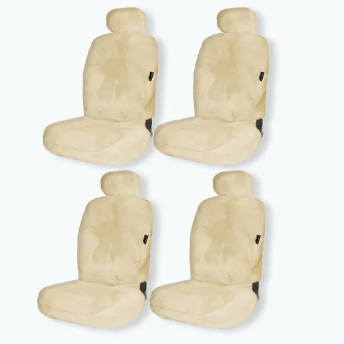 Miniatura 18 de ZONETECH Fundas de Asiento de Piel de Oveja Peludas Fundas de Asiento de Coche de Lana Merino Australiana Negra Accesorios de Auto de Piel Esponjosa